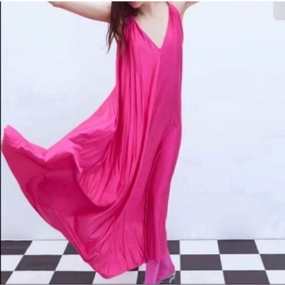 Zara Vibrant Pink Maxi Dress